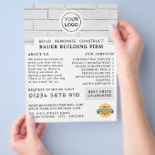 Weiße Ziegelmauer, Gebäude-Firma, Werbespots von B Flyer (Hand)