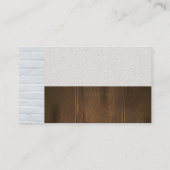 Weiße Ziegelmauer | Holzplatten Visitenkarte (Rückseite)