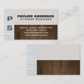 Weiße Ziegelmauer | Holzplatten Visitenkarte (Vorne/Hinten)