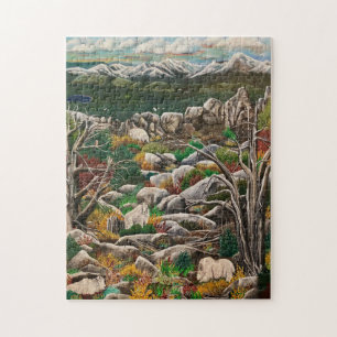 Weiße Ziegen des Mount Ireland Puzzle