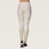 Weiße Zierleisten, Stoffdesign. Leggings (Rückseite)
