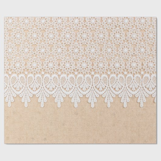 Weiße Zierleisten über Stoffdesign Geschenkpapier (Flach)