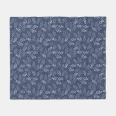 Weiße Zweige auf blau. Fleecedecke (Vorderseite (Horizontal))