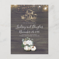 Weiße Zwerchkürbis Save the Date Fall