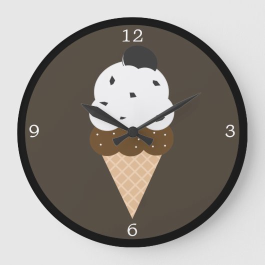 Weißeiscreme Große Wanduhr (Vorderseite)