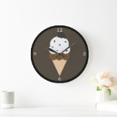 Weißeiscreme Große Wanduhr (Zuhause)