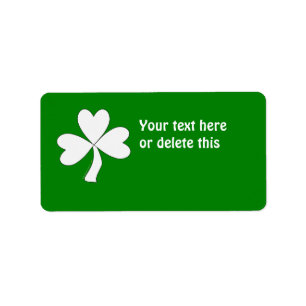 Weißen Kleeblatt-St Patrick Tagesiren-viel Glück Adressaufkleber