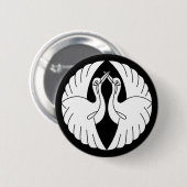 Weißen Kranichen gegenüber Button (Vorne & Hinten)