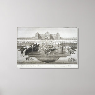 Weissenstein, Ansicht in Richtung zum Schloss vom Leinwanddruck