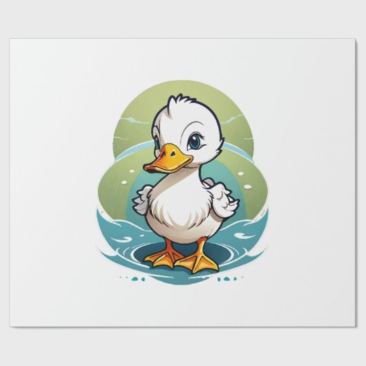 Weißente Geschenkpapier (Flach)