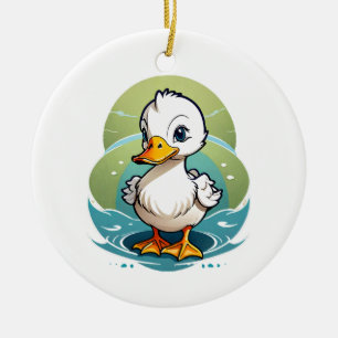 Weißente Keramik Ornament