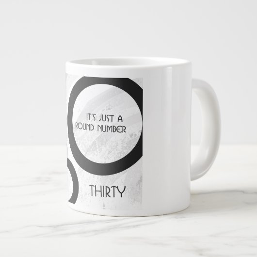 Weißer 30. Geburtstag Jumbo-Tasse (Vorderseite Rechts)