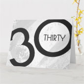 Weißer 30. Geburtstag Karte (Gelbe Blume)