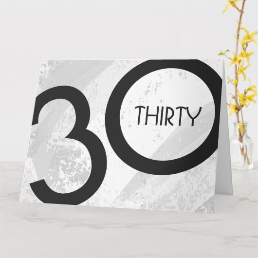 Weißer 30. Geburtstag Karte (Gelbe Blume)