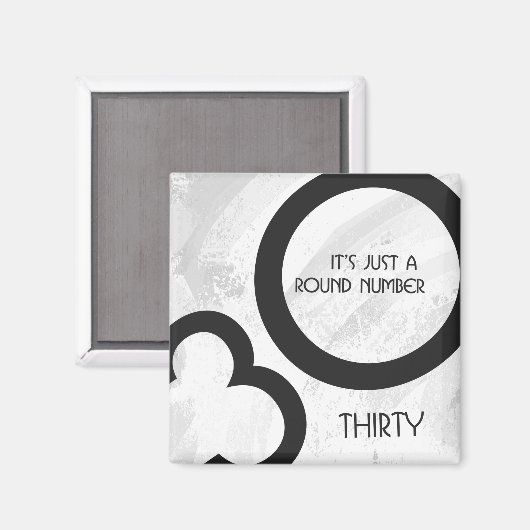 Weißer 30. Geburtstag Magnet (Vorderseite/Rückseite)