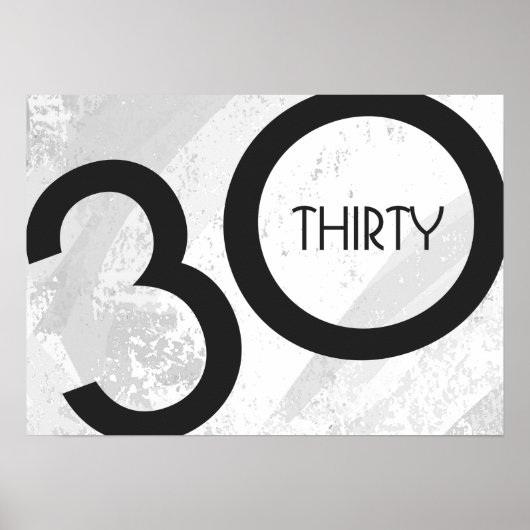 Weißer 30. Geburtstag Poster (Vorne)