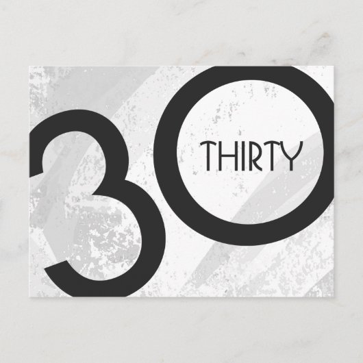 Weißer 30. Geburtstag Postkarte (Vorderseite)