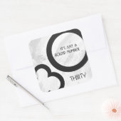 Weißer 30. Geburtstag Quadratischer Aufkleber (Umschlag)