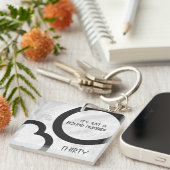 Weißer 30. Geburtstag Schlüsselanhänger (Vorderseite rechts)