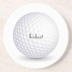 Weißer 3-D-Golfball runder Sandstein-Getränkeunter Getränkeuntersetzer