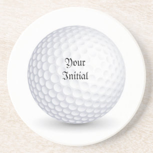 Weißer 3-D-Golfball runder Sandstein-Getränkeunter Getränkeuntersetzer