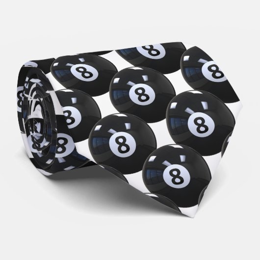 Weißer 8 Ball Billard Pool Spieler Cool Krawatte (Gerollt)