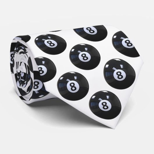 Weißer 8 Ball Billard Pool Spieler Cool Krawatte (Gerollt)