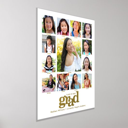 Weißer Abschluss K-12 FotoCollage Fett Real Gold Foliendrucke (Ablage )
