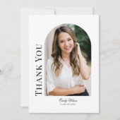 Weißer Abschluss mit vertikalem Foto Dankeskarte (Vorderseite)