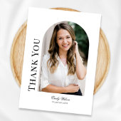 Weißer Abschluss mit vertikalem Foto Dankeskarte