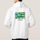 weißer abstrakter Kapuze Hoodie (Rückseite)
