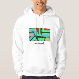 weißer abstrakter Kapuze Hoodie