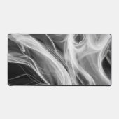 Weißer Abstrakter Rauch Swirl Schreibtischunterlage (Vorderseite)
