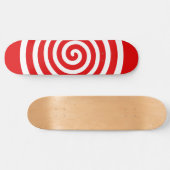 Weißer Abstrakter Spiralkreis auf rotem Skateboard (Horizontal)