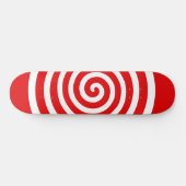 Weißer Abstrakter Spiralkreis auf rotem Skateboard (Horizontal)