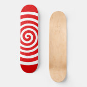 Weißer Abstrakter Spiralkreis auf rotem Skateboard (Vorderseite)