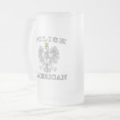 Weißer Adler Mattglas Bierglas (Vorderseite Links)