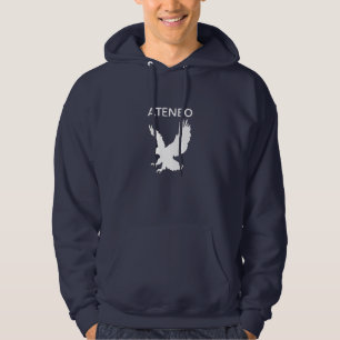 Weißer Adler mit weißem ATENEO auf Marineblau Hoodie