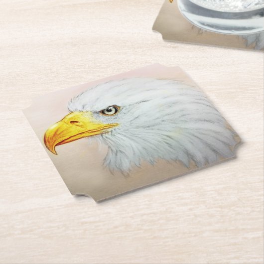 Weißer Adler Untersetzer, Realistischer Vogelskats Untersetzer (angewinkelt)