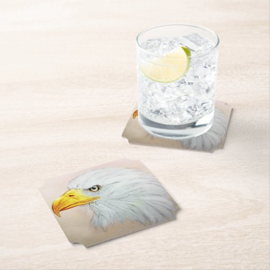 Weißer Adler Untersetzer, Realistischer Vogelskats Untersetzer (Vor Ort)