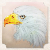 Weißer Adler Untersetzer, Realistischer Vogelskats Untersetzer (Vorderseite)