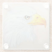 Weißer Adlerglass-Untersetzer, Realistischer Vogel Glasuntersetzer (Rückseite)