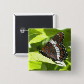 Weißer Admirals-Schmetterling Button (Vorne & Hinten)