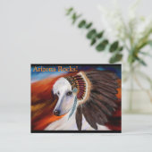 Weißer Afghane Postkarte (Stehend Vorderseite)