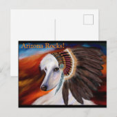 Weißer Afghane Postkarte (Vorne/Hinten)