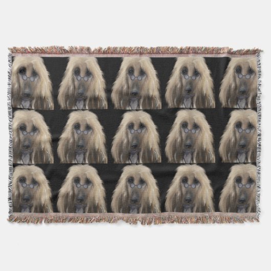 Weißer Afghane Windhund Decke (Vorderseite)