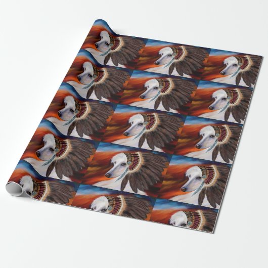Weißer Afghanischer Windhund Geschenkpapier (Ungerollt)