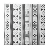 Weißer Afrikaner MudCloth des Schwarz-| Fliese (Vorderseite)