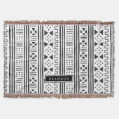 Weißer Afrikaner MudCloth des Schwarz-| inspiriert Decke (Vorderseite)