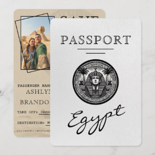 Weißer ägyptischer Reisepass Hochzeit Save-the-Dat Save The Date